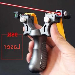 Slingshots Precision Resin Catapult with Flat Rubber Band Outdoor Hunting Shooting Laser Aiming Slingshot Bow ar15 catch deer hunting