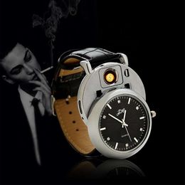 Leather Wholesale Simple Watches Flameless Electronic Rechargeable Cigarette Usb Cigar Lighter Watch