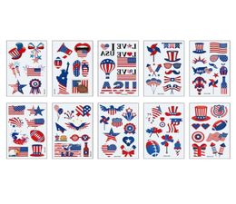 Party Supplies American Flag Tattoos Independence Day Face Arm Makeup Stickers Body Art United States Convient8767550