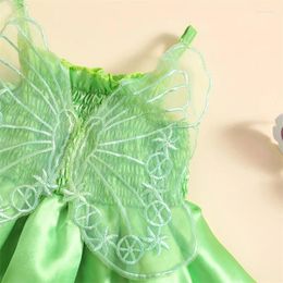 Girl Dresses Flowers Fairy Costume Princess Dress Up Set For Girls Kids Clothes Halloween Cosplay Outfits With Butterfly Wings