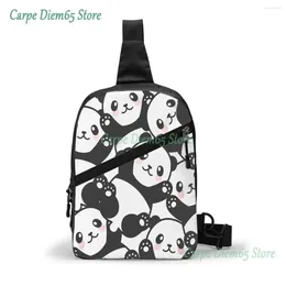 Backpack Sling Bag Cute Panda Bear Chest Package Crossbody For Cycling Travel Hiking