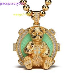 Necklace Kolye Initial Teddy Bear Jade Glow in the Dark Photo Jesus Boho Coin Real Gold Beaded Moissanite Pendant Custom