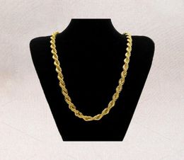 10mm Thick 76cm Long Rope ed Chain 24K Gold Plated Hip hop ed Heavy Necklace For mens3097808