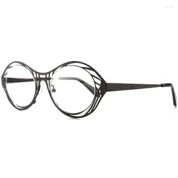 Sunglasses Frames Retro Hollow Out Glasses Frame Personality Hand-Made Irregular Men Women Top Grade Metal Eyewear