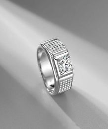 s European and American 925 Sterling Silver Platinum Plated Domineering Diamond Ring Fashion Business Male Jewellery Gift6912392