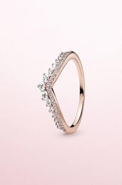 Princess Wish Ring for P 925 sterling silver with CZ diamond plated rose gold high quality charm ladies ring holiday gif7791982