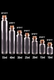 24pcs 10ml 15ml 20ml 25ml 30ml Cute Clear Glass Bottles with Cork Stopper Empty Spice Bottles Jars DIY Crafts Vials T2005066686857