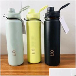 Water Bottle Ll Vacuum Yoga Fitness Bottles Simple Pure Colour Sts Stainless Steel Insated Tumbler Mug Cups With Lid Thermal Insation G Dhh6F