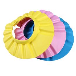 Shower Caps Baby shower cap childrens safety shower shampoo cap adjustable elastic protective cover childrens protective shower accessoriesL2404