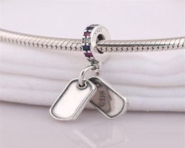 Charms dangle originali 925 sterling silver fits DIY style Jewellery bracelet Hero Dog Tag 797659CZRMX H826174290174