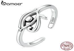 Fine s BAMOER 925 Sterling Silver Eye of Horus Egypt Protection Open Ring for Women Personality Cool Band Ring Fashion Jewellery Gif3906766