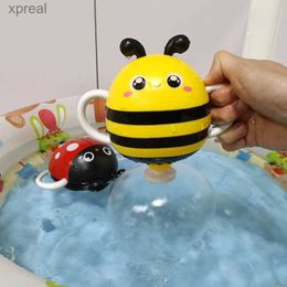 Bath Toys Childrens shower and bathtub toy cute bee water basin toy baby faucet shower water spray tool wheelsWX