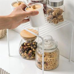 Kitchen Storage Spice Jars Holder Anti Slip Single Layer Iron Household Supplies Plates Rack Durable Wear-resistant