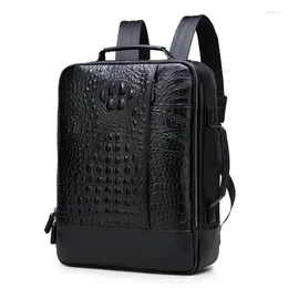 Backpack 2024 Brand Genuine Leather Men Backpacks Fashion Real Natural Student Boy Luxury Laptop School Bag