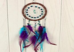 Antique Imitation Dreamcatcher Gift checking Dream Catcher Net With natural stone Feathers Wall Hanging Decoration Ornament GA4612238060