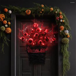 Decorative Flowers Halloween Artificial Eyeball Garland Door Decorations Hanging Front Decoration Wreath Festivel Ornament