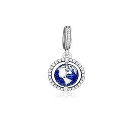 2019 Original 925 Sterling Silver Jewelry Globe Dangle Charm Beads Fits European Bracelets Necklace for Women Making63358462626649