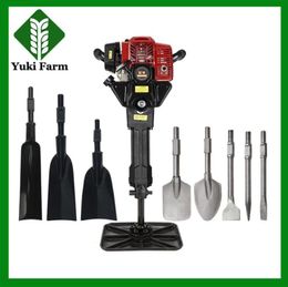 Gasoline power hammer drill rock drill breaker petrol picks portable tree digging planting machine gasoline tamping rammer1450458