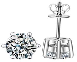 D/F Colorful Moissanite Earrings 9k, 14k, 18k Silver Inlaid Rmantic Snowflake Design Timeless Sparkling Stud Earrings with Cericate8332735