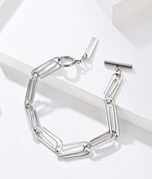 Link Chain Personality Punk Pin Men39s Bracelet Toggle Clasps Stainless Steel Paper Clips Bracelets For Men Him Anniversary Gif6826473