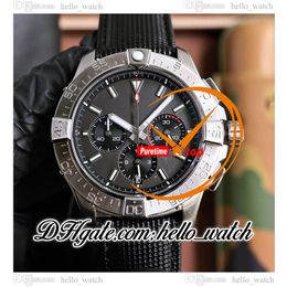 New B01 44mm AB0147101B1X1 Quartz Chronograph Mens Watch Stick Markers Black Dial Steel Case Nylon/Leather Strap Watches HelloWatch C132B1