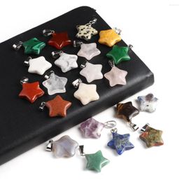 Pendant Necklaces 2pc Random Star Natural Stone Crystal Agate Charm DIY Making Necklace Earrings Jewelry Accessories Gift