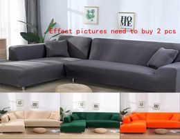 Double Sofa Cover 145185cm For Living Room Couch Cover Elastic L Shaped Corner Sofas Covers Stretch Chaise Longue Sectional Slipc4429158