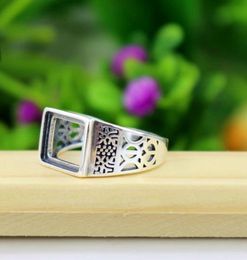 925 Sterling Silver Vintage Retro Engagement Ring 9x11mm Princess Cabochon Semi Mount Fine Silver Women Ring Filigree Jewellery Sett5499060