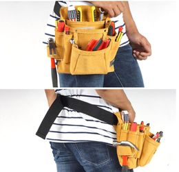 Cowhide Waist Tool Pouch Tool Belt Bag for Woodworking Electrician Carpenter Construction Hardware Screwdriver Tools9837559