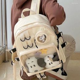 School Bags Japanese Harajuku Ita Bag For Women Transparent Pocket Itabag Sweet High Girls Uniform Backpack Book Mochila