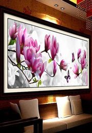 DIY Diamond Embroidery 5D Painting Rhinestones Magnolia Flower Cross Stitch Kits Embroidery With Diamonds Diamond Mosaic Picture 12601503