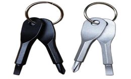 Portable Outdoor Pocket Screwdriver Keychain Slotted Screwdriver Set Mini Repair Tool Keyring Camping Survival Kit 8195526