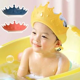 Shower Caps Adjustable Baby Shower Shampoo Cap Crown shaped Shampoo Cap for Baby Ear Protection Safety Childrens Shower Head CoverL2404