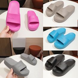 2024 Designer Slipper Soft Massage Slides Shoes Slide Summer Beach Outdoor Cool Slippers Fashion Flat Flip Flops Pink Light Tan Blcak Grey Green Men Women Sandals