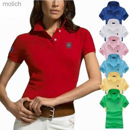 Women's T-Shirt Fashion clothing high-quality womens polo summer cotton womens polo shirt short sleeved polo shirt casual T-shirt lapel womens topWX