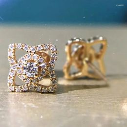 Stud Earrings Chic Design Earring For Women Gold Colour Dainty Ear Accessories Party Daily Wearable Statement Jewellery 2024