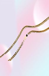 OMHXZJ Whole Personality Chains Fashion Man Male Party Wedding Gift Gold 35MM Thick Chain 18KT Golds Chain Necklace NC1489032124