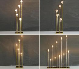 Party Decoration 10head Golden Metal Candelabra Candle Holder Wedding Table Centerpieces Home Tall Electronic Candlestick4901400