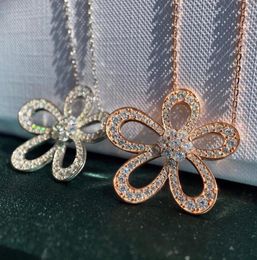 Designer Fashion Four Leaf Clover Necklace Sterling Silver Diamond Earrings Brand Necklace and Earring Set with Gift Box Z110147553590