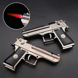 Classic Gun Lighter Red Flame Torch Lighter Mini Military Style Outdoor Toy Lighter