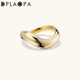 Band Rings DPLAOPA New% 925 Sterling Silver Flat Irregular Geometry Womens Luxury Exquisite Jewellery 2024 Rock Puk Valentines Gift Q240429