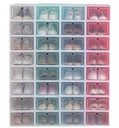 6PCSSET Shoe Box Shoe Cabinet Multifunctional Thickened and Flipped Shoe Receiving Box Transparent Drawer Storage Cabinet DLH2861355610