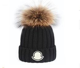 Adults Thick Warm Winter Hat For Women Soft Stretch Cable Knitted Pom Poms Beanies Hats Womens Skullies Girl Ski Caps7512814