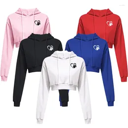 Women's Hoodies Fashion Hoodie Short Top Sports Pullover Open Navel Sexy