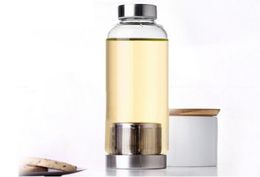 Transparent 500ML Glass drinkware Bottle With Tea Infuser Strainer and protection sleeve4303591