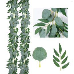 Decorative Flowers 2m Artificial Garland Leaves Green Plant Willow Vines Twigs Wedding Decoration For Home Garden Decor Diy Bouquet