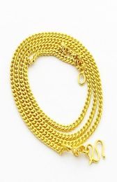 Chains Whole 24K Gold Filled 2mm Link Chain Necklace For Pendant Fashion High Quality Yellow Colour Women Jewellery Accessories2607321
