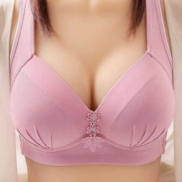 Bras Thin Large-sized U-shaped Back With No Stl Ring Gathered Underwear For Comfort Breathability and Seamless Adjustable Bra Y240426
