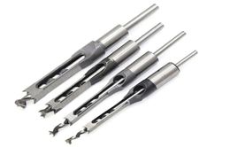 4PCS Square Hole Mortiser Drill Bit Woodworking Drill Kits Mortising Hole Drills DIY Woodworking Tools7578492