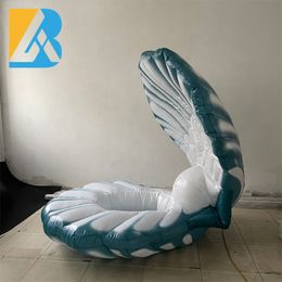 Custom Made Event Supplies Blue Giant Inflatable Sea Shell for Party Display